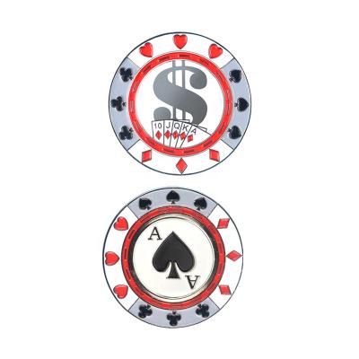 China Durable Custom Unique Magnets Chip Golf Ball Marker Metal Cheap Poker Chips Golf for sale