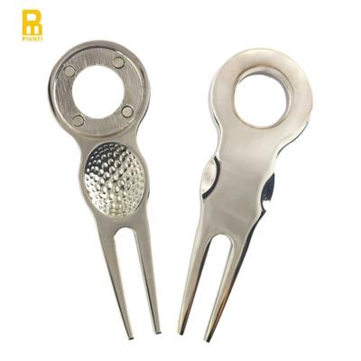 China For Repair Custom Golf Meadow Ball Marker Golf Repair Digging Tool With Magnetic Golf Launching Fork Golf Digging Tool for sale