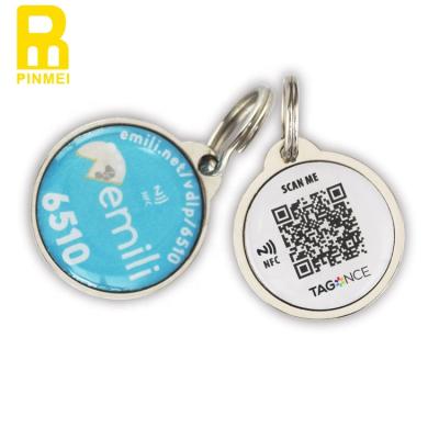 China New popular nfc pet id collar tag with nfc chip ntag213 waterproof epoxy nfc dog tag rfid for pet product dog tag for sale