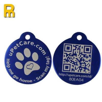 China Custom engraved aluminum pet and dog tags/qr code pet id tags for sale