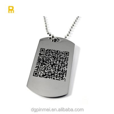 China Viable custom laser engraved qr code id code stainless steel dog tags for sale