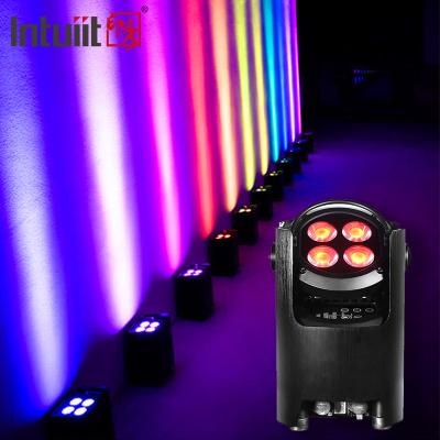 China IP54 Mini Uplights 4X12W Battery Spotlight 4 LEDs Wireless DMX & IR Remote Uplights Disco Club Party Stage Uplight for sale