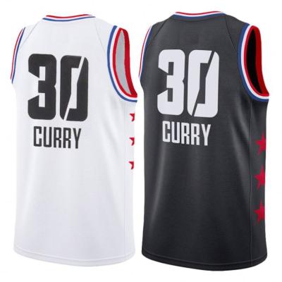 China 2019 #30 High Quality Stephen Curry Basketball Jersey Antibacterial Men's Embroidery Basketball Uniforms for sale