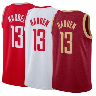 China 2019 Antibacterial Newest Wholesale Price Embroidered Men's #13 James Harden Basketball Jersey for sale