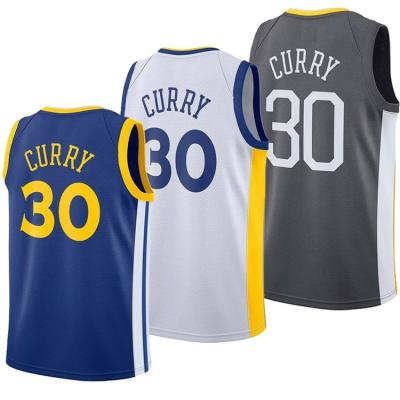 China Custom Embroidered Men's #30 Stephen Curry Basketball Jerseys /Uniforms Antibacterial for sale