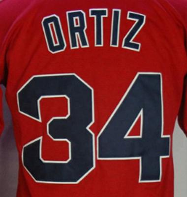 China Customized Red David Ortiz #34 Best Quality Antibacterial Quilted Baseball Jersey for sale