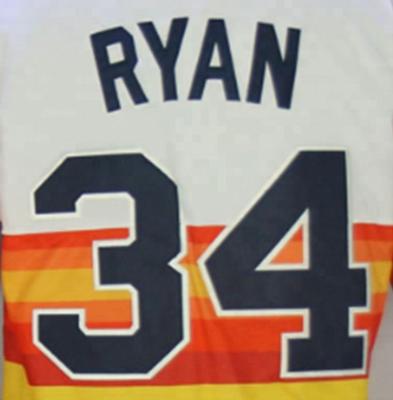 China Customized Orange Nolan Ryan #34 Antibacterial Best Quality Quilted Baseball Jersey for sale