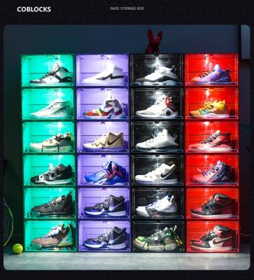 China American Air Jordan Shoe Box Cabinet Design Sneaker Modern Hot Selling New Plastic Space Technics Style Storage Shoe Box for sale