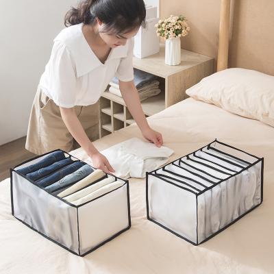 China High Quality Eco-friendly Square Folding Storage Box Fabric Oxford Cloth Underwear/Panties Sundries Storage Organizer Viable for sale