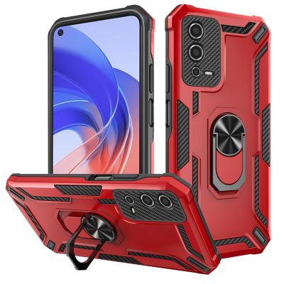 China 360 Degree Metal Ring Shockproof Case For Realme 10 pro + Realme 9 pro plus pro 5 C25 C15 C11 C3 Reno 7 LiteMagnetic 9i 8 Stand Cover for sale