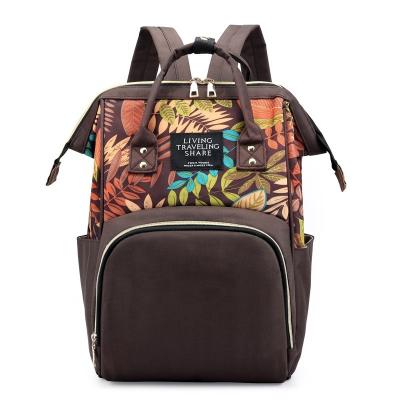 China 2022 New Design Multifunctional Outdoor Insulated Diaper Bag Baby Diaper Backpack Printing Waterproof Mom Bag Double Shoulder for sale