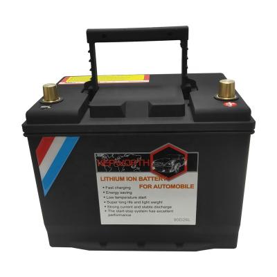 China Car/Truck energine start stop system LFP 12V 60Ah 80D26 27-66 072-20 CCA 1300A LIFEPO4 lithium ion rechargeable car starting battery for sale