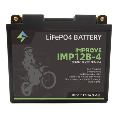 China Long cycle life KEPWORTH 12B-4 high rate 12V 8AH 450CCA LIFEPO4 lithium battery for motorcycle starter for sale