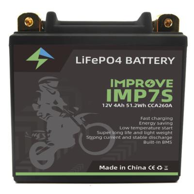 China Home appliances motorcycle battery KP 7S 4AH 260CCA 12v lifepo4 rechargeable lithium battery for motorbike starting for sale