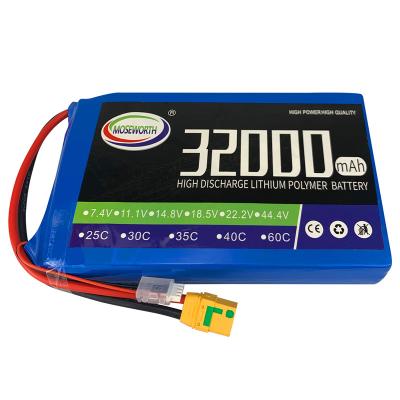 China MOSEWORTH toys 44.4v 22.2v 18.5v 14.8v 11.1v 7.4v 32000mah 60C 40C 35C 30C 20C lithium ion lipo battery pack with XT60 XT90 T plug for sale