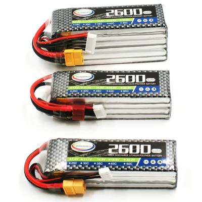 China rc lipo battery pack 2600mah 2800mah 7.4v 11.1v 25c 35c 100c 120c toys battery 2S 3S 4S 5S 6S with XT60 T plug for rc car truck for sale