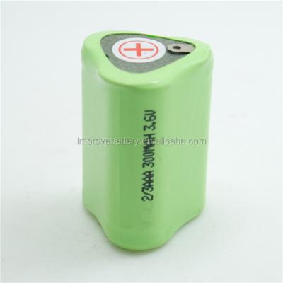 China 3.6v 300mah rechargeable nimh battery pack 2/3aaa sc for sale