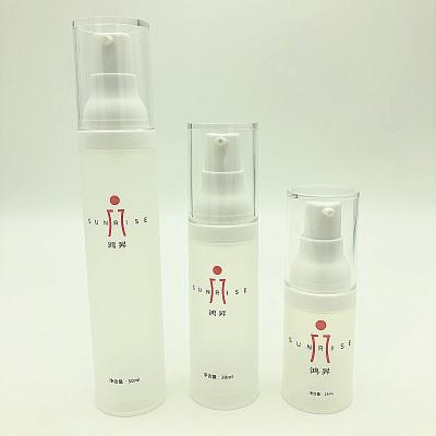 China Cosmetic Airless Cosmetic Bottle Set Transparent 15ml 30ml 50ml For Heavy Cream for sale