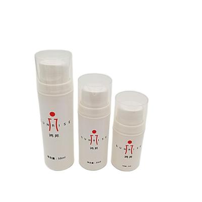 China Yuyao Cosmetic White Plastic Cosmetic Bottle Airless Pump 15ml 30ml 50ml for sale