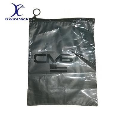 China Recyclable Custom Logo Pvc Packaging Bags With Ziplock For T-shirt Frosted Bikini Plastic Zipper Matte Clothes Package Pouch for sale