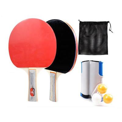 China Eco-friendly table tennis racket set with retractable table tennis net and 3 balls for sale