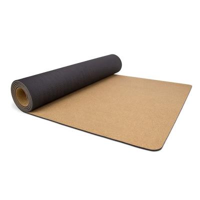 China Premium Natural Yoga Non-slip And Eco-friendly Cork Yoga Mat Tpe For Home Pilates for sale