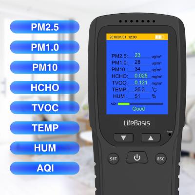 China ABS Manufacture Accurate Testing Monitor Indoor Air Quality CO2 Formaldehyde (HCHO) TVOC PM2.5/PM1.0/PM10 Air Quality for sale