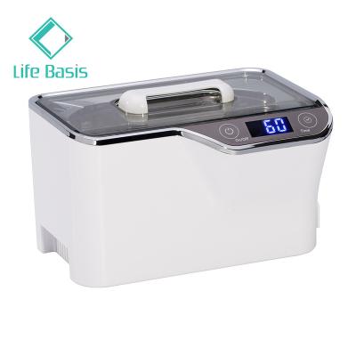 China Mini 600ml 50W Digital Automatic White Ultrasonic Cleaner Household Touch Timer for Jewelry Necklaces Rings Glass Watches for sale