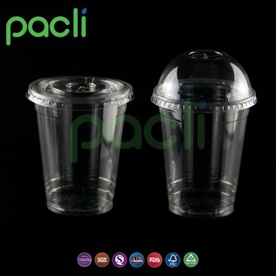 China Disposable Plastic Takeaway Drink 500ml U Shape PET Clear Cup for sale