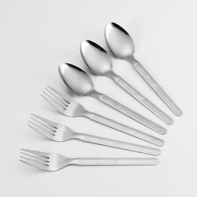 China Viable Wholesale OEM/ODM Tableware Silver 12pcs Cutlery Stainless Steel Spoon And Fork Set For Dinner for sale