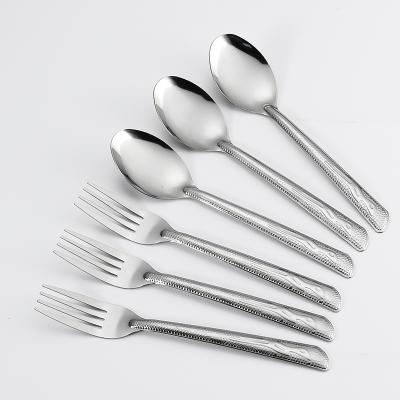 China Viable Wholesale Custom Cutlery 12pcs Table Spoon And Fork Set Stainless Steel For Dinner for sale