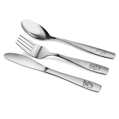 China Premium Viable Stainless Steel Children's Silverware Kids and Toddler Flatware Kids Safe Cutlery Set for Home and School for sale