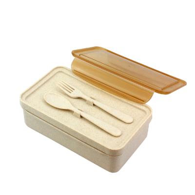 China Portable Reusable Disposable Travel Wheat Straw Lunch Box Eco Friendly Wheat Fiber Bowl for sale