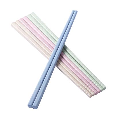 China Food Grade Eco - Friendly Colorful Natural Wheat Straw Dinnerware Plastic Chopsticks for sale