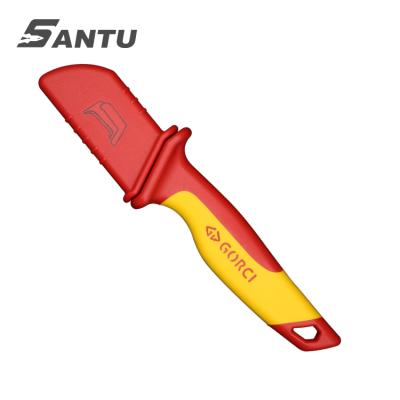 China Non-Variable High Leverage VDE Tools VDE Insulated Cable Sickle Knife With Guide Shoe for sale