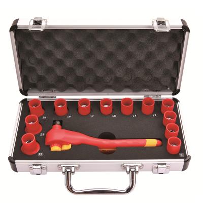 China CRV Steel 13 Pieces G202004 1000V Socket VDE Insulated Combination Mechanical Tool Box Tool Kit for sale