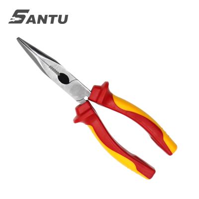 China Rated High Quality Super FUNCTIONAL MULTI 1000 Volt Insulated 8 Inch VDE Bent Nose Stripping Pliers for sale