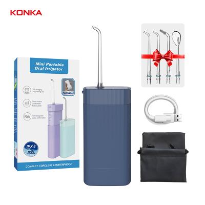 China Professional Konka 140mL 3.7V Car Water Flosser Wireless Dental Oral Hygiene Irrigator and Rechargeable Waterproof Water Flosser for sale