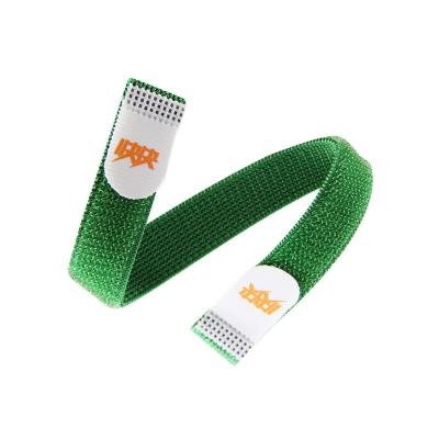 China Green 20cm Elastic Hook And Loop Straps With Injection Hook Printed Logo for sale