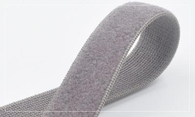 China Grey Woven 70mm Elastic Hook And Loop Tape One Side With Loop for sale