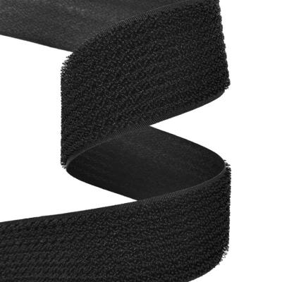 China Reusable 100%Nylon One Sided Velcro Tape Black Eco Friendly for sale