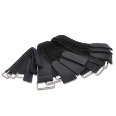 China OEM Hook And Loop Cable Straps With Strong Metal Buckle for sale