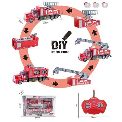 China YIWU Eco-Friendly New Sale Remote Control Truck DIY Crane Car Toys RC Children Play Car Road Toy Car for sale