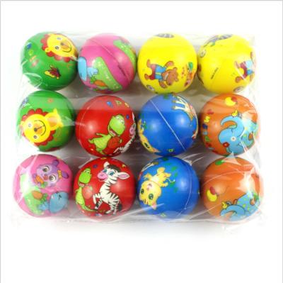 China High Quality Printed Cute Jumbo Bouncy Ball Animal Model Pu Pressure Eco-friendly Material Wholesale Toy For Children for sale