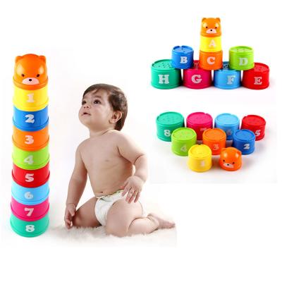 China 3D MODEL Hot Selling Baby Blocks Building Stacking Figures Letters Kids Plastic Math Cups Educational Toys for sale