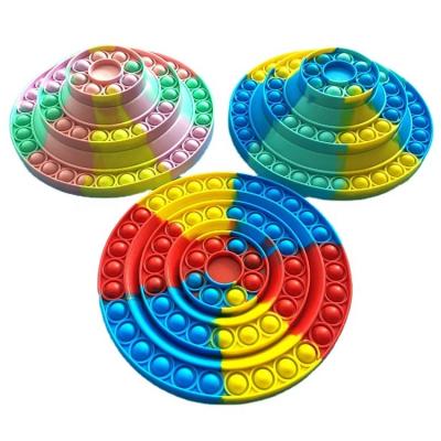 China YIWU AULLAN 2022 New Hot Wholesale Silicone Bubble Push Effort Squeezable Fidget Sensory Rainbow Around Noise Bendable Toy Fidget Toys for sale