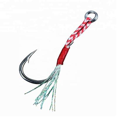 China Sea Fishing Cheap Hook Wholesale Price Carbon Steel Lure Feather Aid Slow Baiting Jig for sale