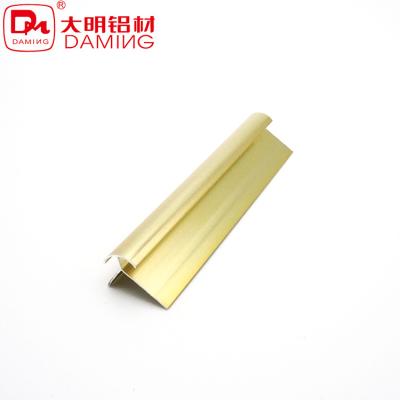 China Modern Decorative Exterior Corner Dark Edging Gold Strip Aluminum Tile Trim for sale