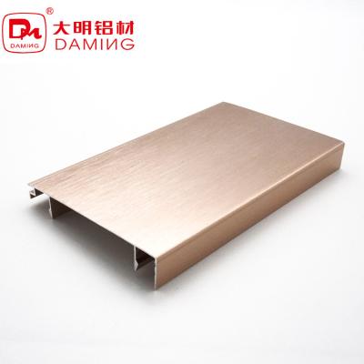 China Modern Factory Direct Profiles Kitchen With Toe Kick Skirting Board Brushed Metal Aluminum Baseboard for sale