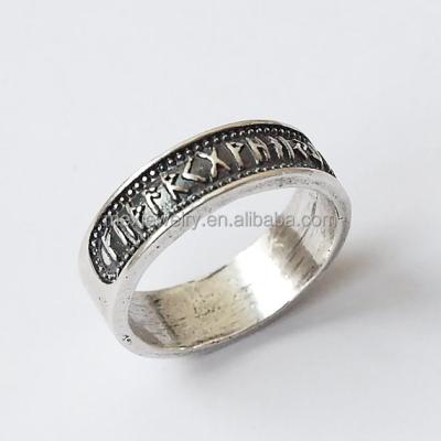 China Lead and Nickel Norse Runic Viking Ring Jewelry Pewter From Mysterious Freemen Poem for sale